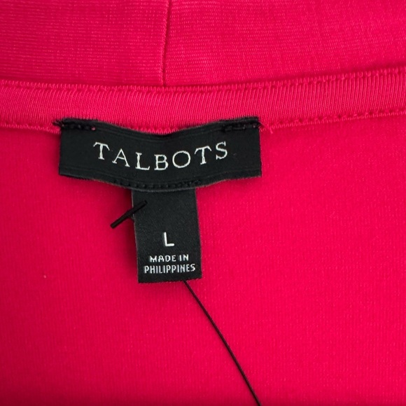 NWT Talbots Red V-Neck Long Sleeve Stretch Knit Holiday Top Classic Fit Large - Picture 6 of 7
